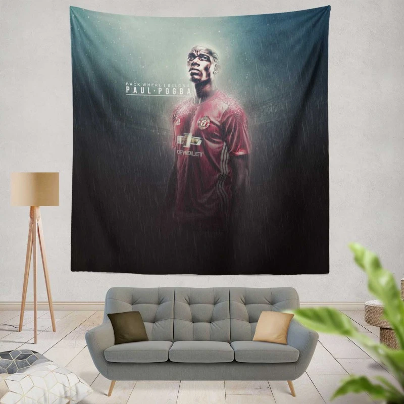 FA Cup Football Player Paul Pogba Tapestry