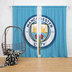 FA Cup Winning Club Manchester City FC Window Curtain