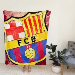 FC Barcelona Champions League Football Club Fleece Blanket