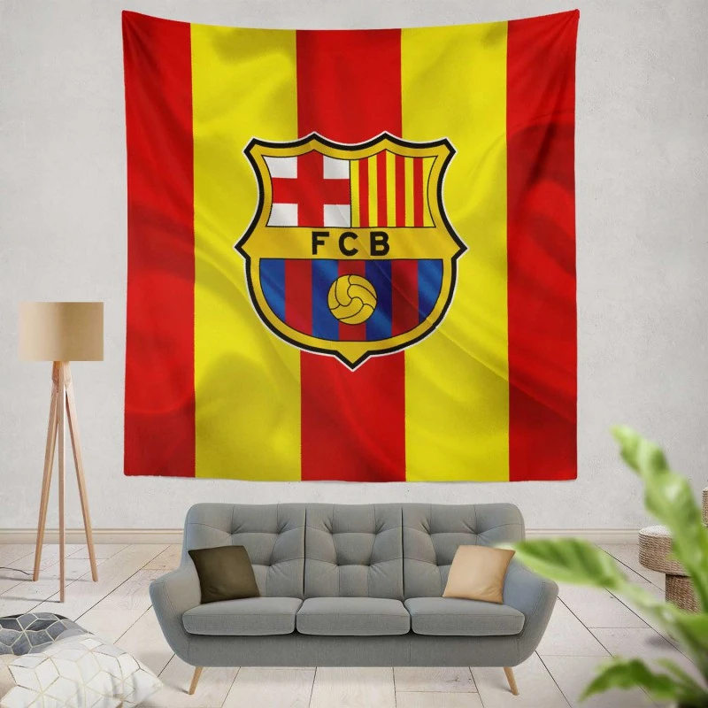 FC Barcelona Classic Football Club Tapestry