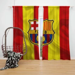 FC Barcelona Classic Football Club Window Curtain