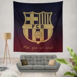 FC Barcelona Competitive Soccer Team Tapestry