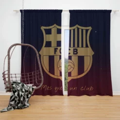 FC Barcelona Competitive Soccer Team Window Curtain
