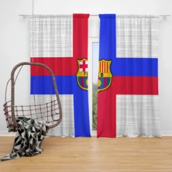 FC Barcelona Confident Spanish Football Club Window Curtain