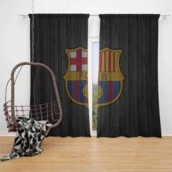 FC Barcelona Copa de la Liga Club Window Curtain