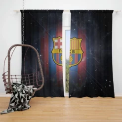 FC Barcelona Energetic Football Club Window Curtain