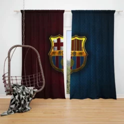 FC Barcelona Excellent Spanish Football Club Window Curtain