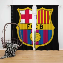 FC Barcelona Famous Football Club Window Curtain