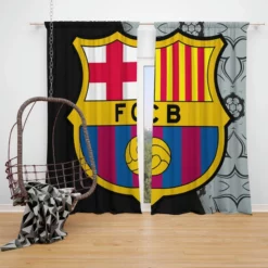 FC Barcelona Football Club Window Curtain