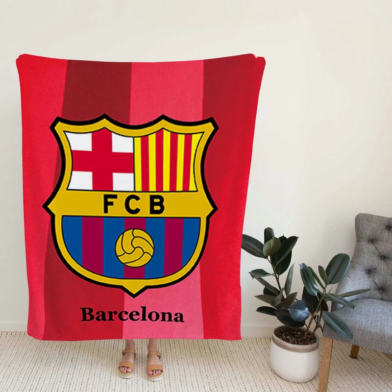 FC Barcelona Football Team Logo Fleece Blanket