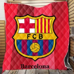 FC Barcelona Football Team Logo Quilt Blanket