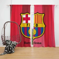 FC Barcelona Football Team Logo Window Curtain