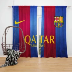 FC Barcelona International Football Club Window Curtain
