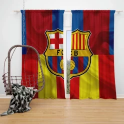 FC Barcelona La Liga Football Club Window Curtain