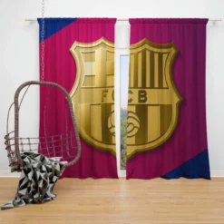 FC Barcelona Popular Spanish Football Team Window Curtain