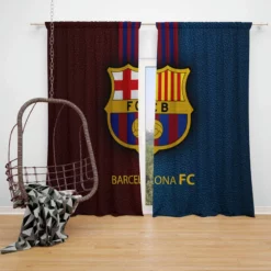 FC Barcelona Professional Spanish Football Club Window Curtain