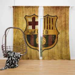 FC Barcelona Spanish Football Club Window Curtain