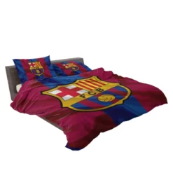 FC Barcelona Striped Design Football Logo Bedding Set 2