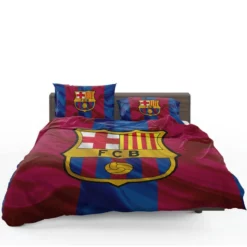 FC Barcelona Striped Design Football Logo Bedding Set