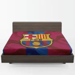 FC Barcelona Striped Design Football Logo Fitted Sheet 1