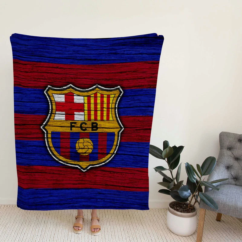 FC Barcelona Strongest Spanish Football Team Fleece Blanket