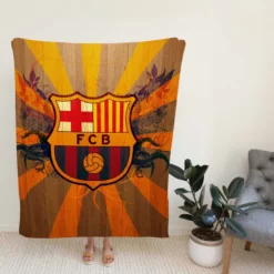 FC Barcelona Super Copa de Espana winning Team Fleece Blanket