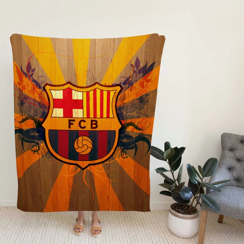 FC Barcelona Super Copa de Espana winning Team Fleece Blanket