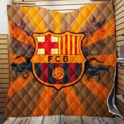 FC Barcelona Super Copa de Espana winning Team Quilt Blanket