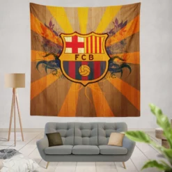 FC Barcelona Super Copa de Espana winning Team Tapestry