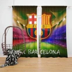 FC Barcelona Top Ranked Football Club Window Curtain