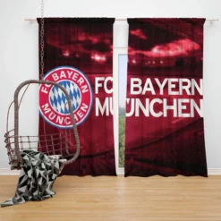 FC Bayern Munich Exciting Football Club Window Curtain