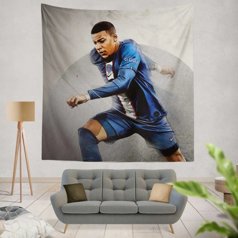 FIFA 23 Kylian Mbappe PSG Football Tapestry