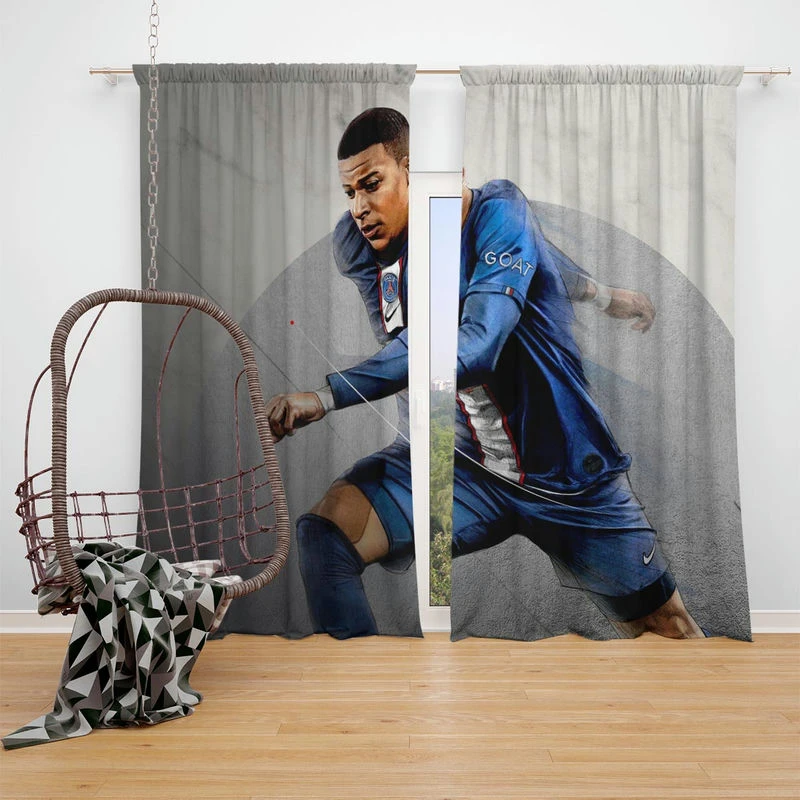 FIFA 23 Kylian Mbappe PSG Football Window Curtain