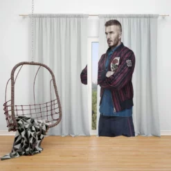 FIFA World Cup Player David Beckham Window Curtain
