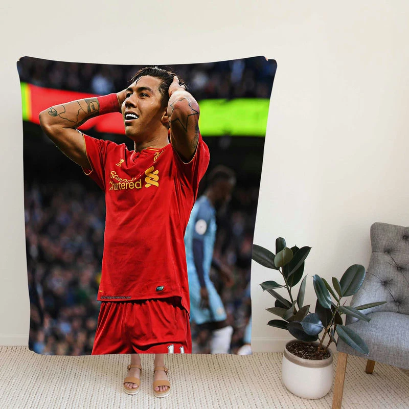 Fast FA Cup Soccer Player Roberto Firmino Fleece Blanket