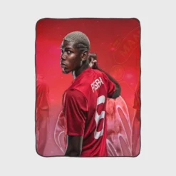 Fast United Football Player Paul Pogba Fleece Blanket 1