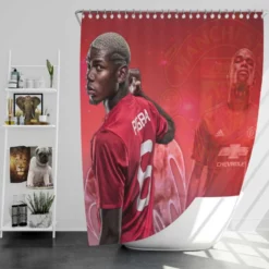 Fast United Football Player Paul Pogba Shower Curtain