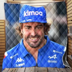 Fernando Alonso Classic Spanish Formula 1 Player Quilt Blanket