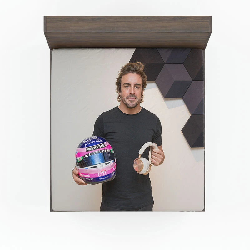 Fernando Alonso Excellent Spanish Formula 1 Player Fitted Sheet