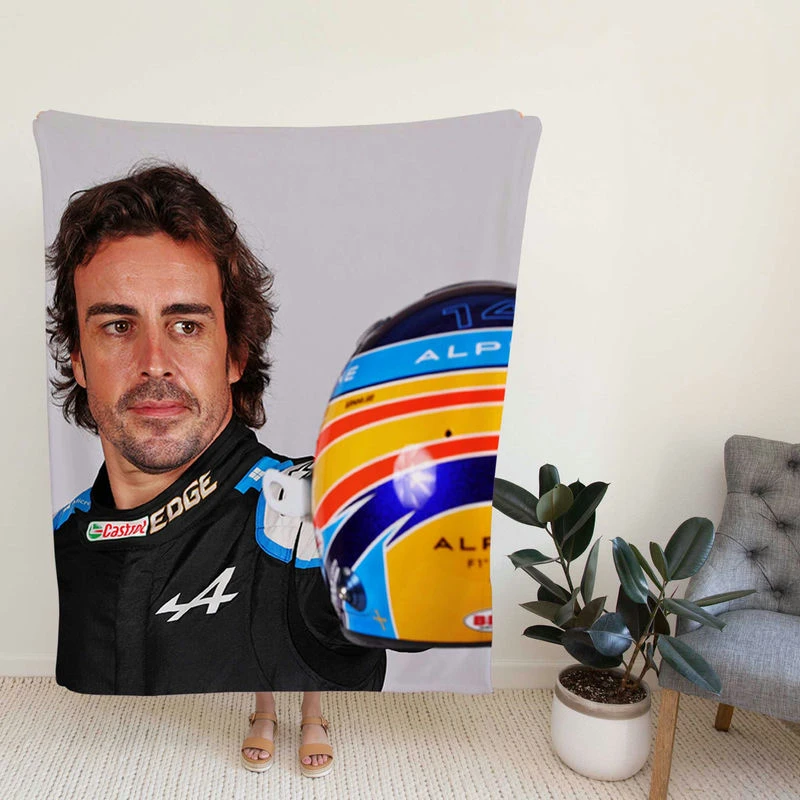 Fernando Alonso Exciting Spanish Formula 1 Player Fleece Blanket
