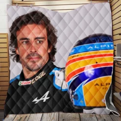 Fernando Alonso Exciting Spanish Formula 1 Player Quilt Blanket
