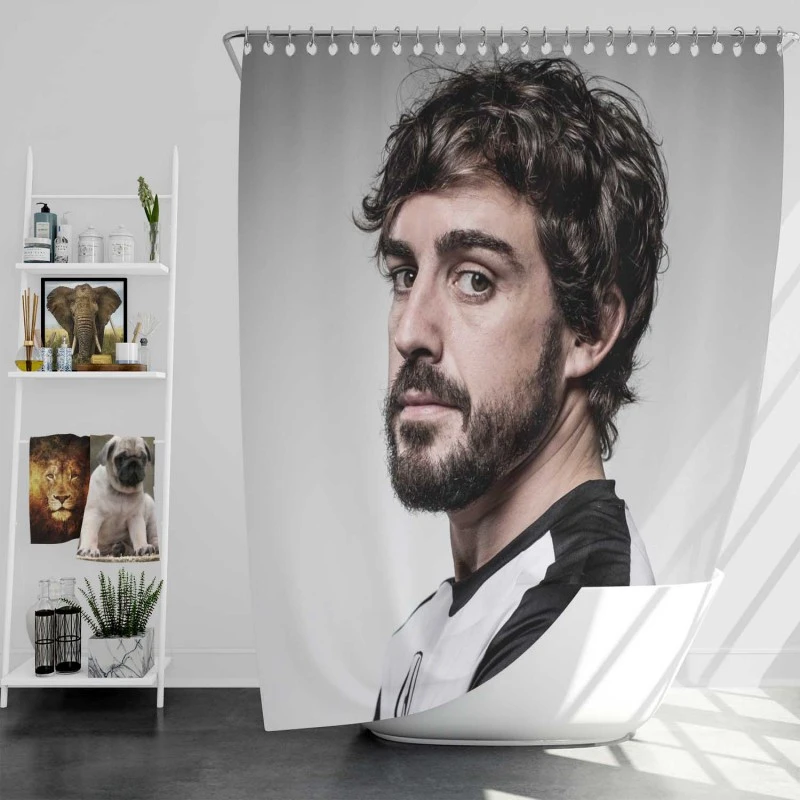 Fernando Alonso Series World Drivers Champion Player Shower Curtain