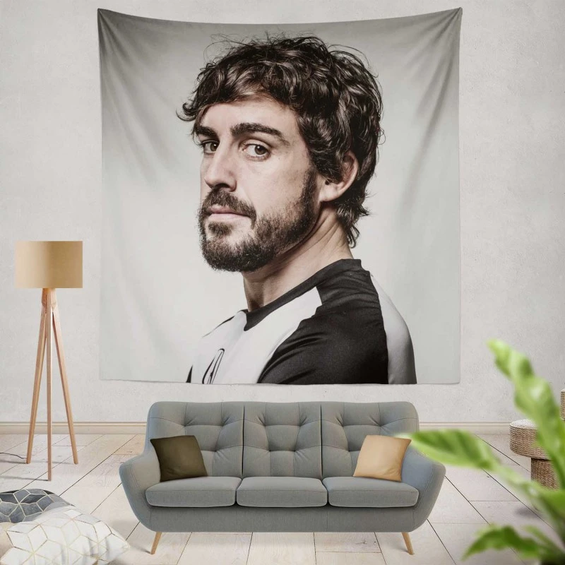 Fernando Alonso Series World Drivers Champion Player Tapestry