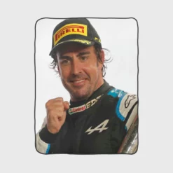 Fernando Alonso Spanish Formula 1 Player Fleece Blanket 1