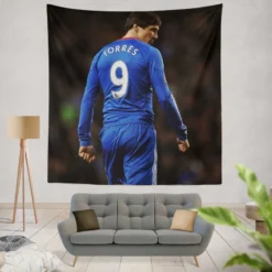Fernando Torres Active Chelsea Player Tapestry