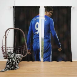 Fernando Torres Active Chelsea Player Window Curtain