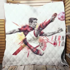 Fernando Torres Competitive AC Milan Football Player Quilt Blanket