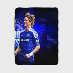 Fernando Torres Energetic Soccer Player Fleece Blanket 1