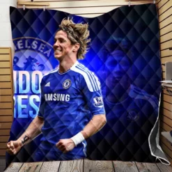 Fernando Torres Energetic Soccer Player Quilt Blanket