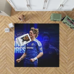 Fernando Torres Energetic Soccer Player Rug